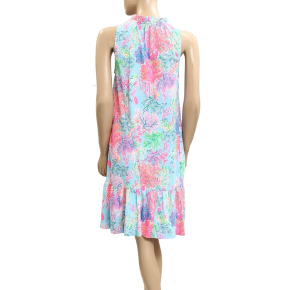 Lilly Pulitzer Malone Mini Dress Ruffle Colorful Printed Cotton Swing S 282437 - Picture 9 of 11